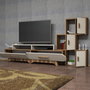 Hanah Home Flora S - Mueble de TV Nogal y crema